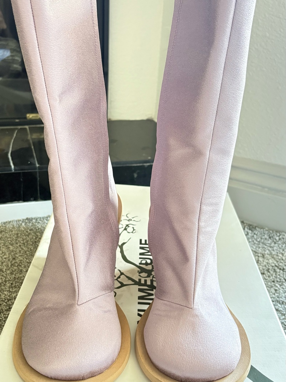 Rare Yume Yume Love Boots in Lilac Silk with Red Sculptural Heart Heel Size 40 - Picture 5 of 8